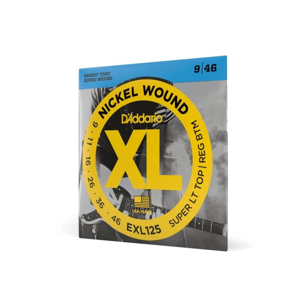 D Addario XL Nickel Wound Super Light Top   Regular Bottom Electric Guitar Strings Set (.009-.046) | EXL-125 Online now