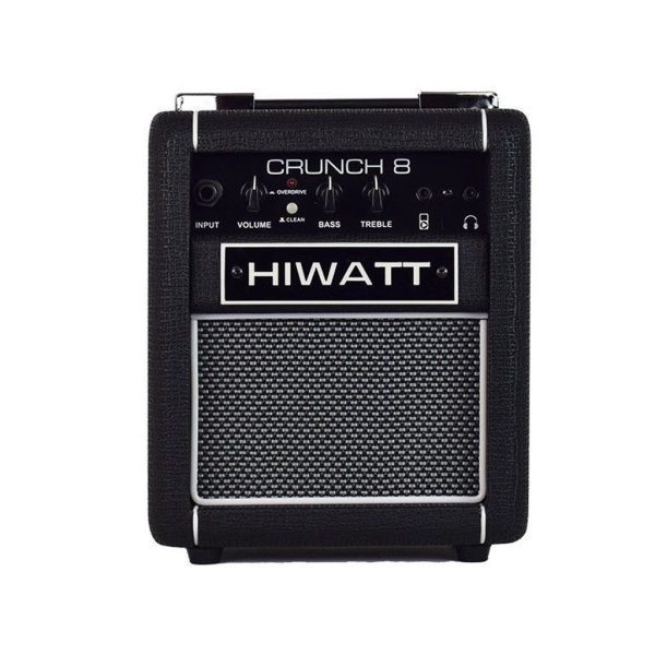 Hiwatt Crunch 8 8W Portable Combo Mini Amplifier with Built-in Tuner 5Inch Speakers and 2 Channel Options for Electric Bass and Guitar (Black) | CRUNCH8 Hot on Sale