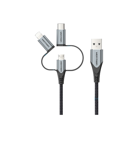 [CLEARANCE] Vention MFi 3 in 1 USB to Micro USB, Type-C, and Lightning Charging Cable for Smartphones (0.5M, 1M, 1.5M) | CQJH Cheap