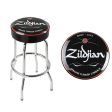 Zildjian Bar Stool with 30  Seat, 360 Degree Ball Bearings, Stylish White Logo Design | T3403 For Discount