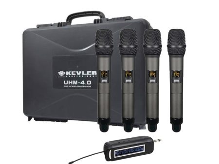 KEVLER UHM-4.0 Wireless UHF Handheld Microphone Set with 2600mAh Rechargeable Integrated Receiver, Digital LCD Display and 10 Selectable Frequencies and Travel Case Online Sale