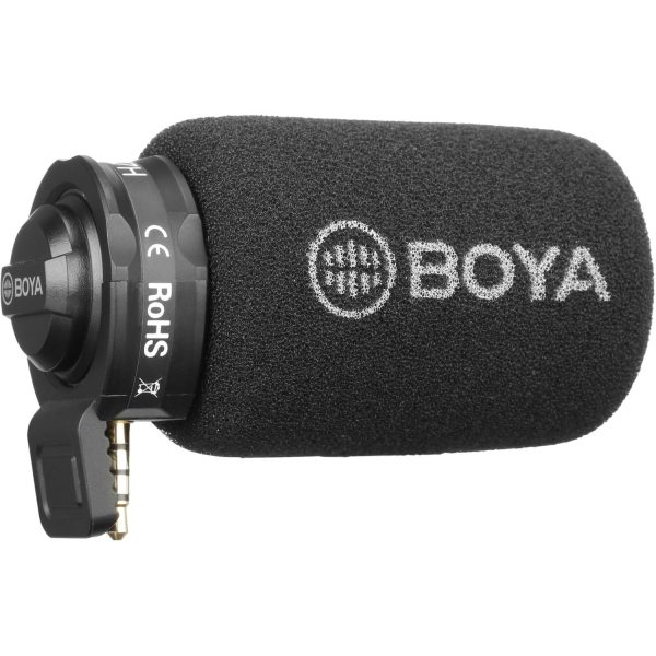 BOYA BY-A7H 3.5mm TRRS Mini Jack Plug-In Condenser Microphone with Carrying Pouch Case, Foam Windscreen, Omnidirectional Polar Pattern for High-Quality Recordings for iOS, Android, Smartphones Online Hot Sale