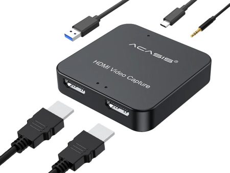 ACASIS HD33 4K 60fps HDMI Video Capture Card Input Loop Out with Type C Interface, Driver-Free for Live Broadcasting, Recording, Gaming, Monitor, PC, Laptop Online