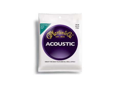 Martin & Co. M130 Silk & Steel Acoustic Folk Guitar Strings Set (Light .115-.047) | M-130 For Cheap