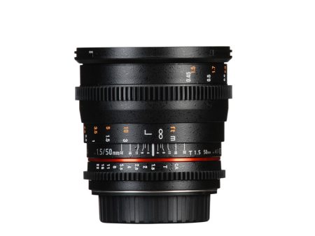 Samyang 50mm T1.5 VDSLR AS UMC Manual Focus Cine Lens for Full Frame Canon EF-M Mount Cameras | SYDS50M-C Online Hot Sale