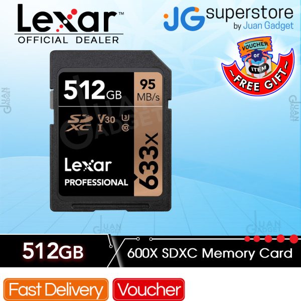 Lexar Professional 633x Speed SDXC Card with up to 512GB Storage Capacity LSD512CBAP633 Hot on Sale