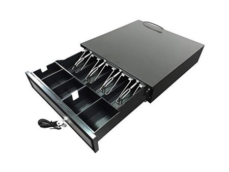 LogicOwl OJ-335C Heavy Duty Stainless Front Cash Drawer for POS System with 4 Bill & 5 Coin Slot Detachable Register, 2 Metal Key Locks, RJ11 Cable For Discount