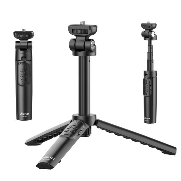 Ulanzi RMT-01 Aluminum Wireless Bluetooth Extendable Tripod Type C with 1.5kg Load Capacity, 180 Degree Adjustable Ballhead with Damper, Zoom and Record Buttons for Smartphones, Android, Camera | 2888 For Discount