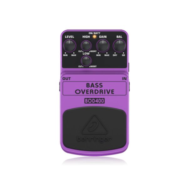 Behringer Bass Overdrive BOD400 Tube-Sound Overdrive Effects Pedal with 2-Band EQ, Gain Controls, First-class Electronic On Off Switch for Noise-Free Operation, LED Indicator Light Hot on Sale