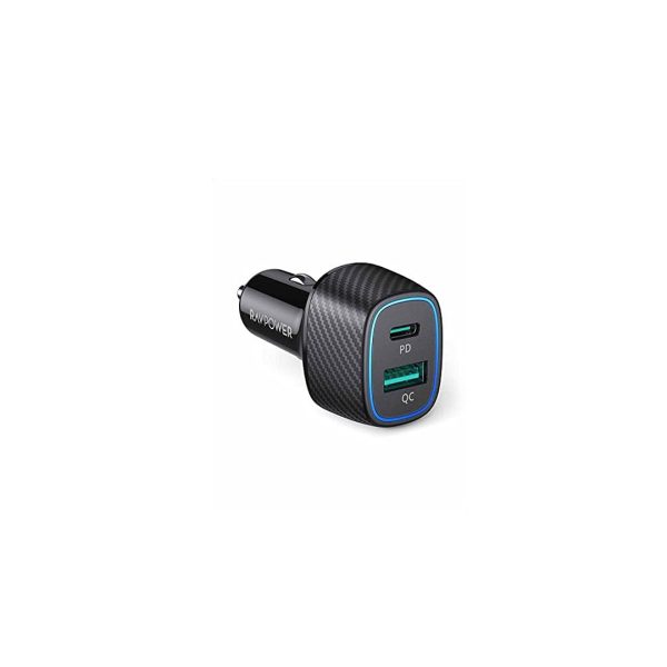 RAVPower 2-Port USB Car Charger & Quick Charging 60W with LED Ambient Light | RP-VC009 Online Hot Sale