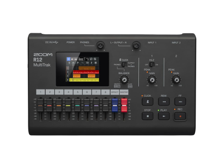 ZOOM R12 MultiTrak Portable Recorder, Control Surface and Synthesizer with 8 Track Recording, 4 FX Channels, 3-Band EQ, Sequence Playing, 2 XLR Inputs with Compressor, 2.4  Touchscreen Panel and Battery Powered for Audio Production Fashion