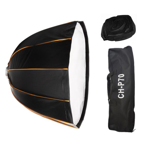 Pxel CH-P70 70cm Round Parabolic Softbox with Honeycomb Grid, Diffuser and Carrying Case for Bowens Mount Studio Flash | SB-GO70 For Cheap