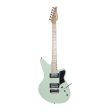 Fernando PJE-97 6 Strings 22 Fret HH Electric Guitar with Tremolo Bridge, 3-Way Pickup Selector and Maple Fingerboard for Musicians (Light Green, White, Metallic Gold) Fashion