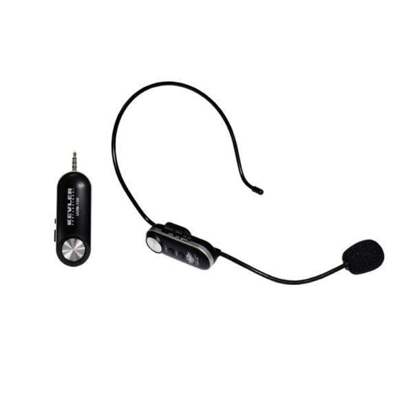 KEVLER UHM-100 UHF Wireless 400mAh Rechargeable Headset Lapel Instrument Microphone with Receiver, 50Hz-15KHz Frequency Response and 20 Selectable Frequency For Sale