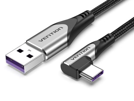 Vention USB 2.0 to 90 Degree Angled Type C Male 5A Fast Charging Cable Aluminum Alloy Cord for Android Smartphones (0.5m, 1m, 1.5m, 2m) | COGH Cheap