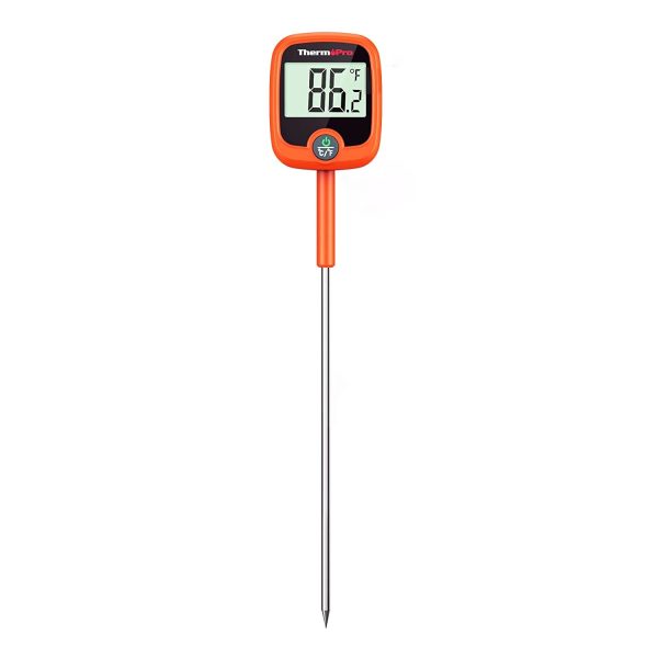 ThermoPro TP509 8  Fast Read Candy and Oil Thermometer with Included Pot Lip Clip Holder, IPX5 Waterproof Rating, and Stainless Steel Construction for Outdoor and Kitchen Cooking Hot on Sale