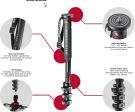 [CLEARANCE] Manfrotto XPro Aluminum 4-Section Fluid Video Monopod with Fluidtech Base BLACK (MVMXPROA4) Cheap