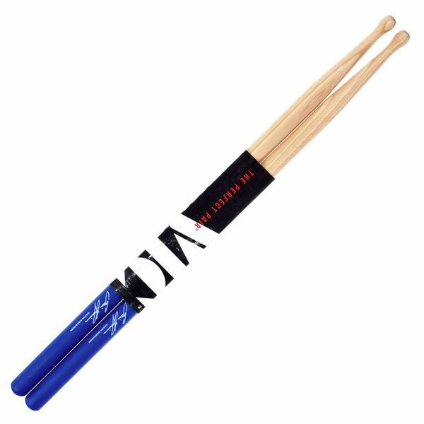 Vic Firth SHAR2 Gavin Harrison Signature Royal Blue Lacquer Hickory Blended Tip Drumsticks with Medium Taper for Drums and Cymbals Supply