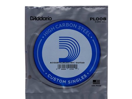 D Addario Single Steel Acoustic   Electric Guitar String 0.200mm   0.228mm   0.406mm Gauge | PL.008, PL.009, PL.016 Sale