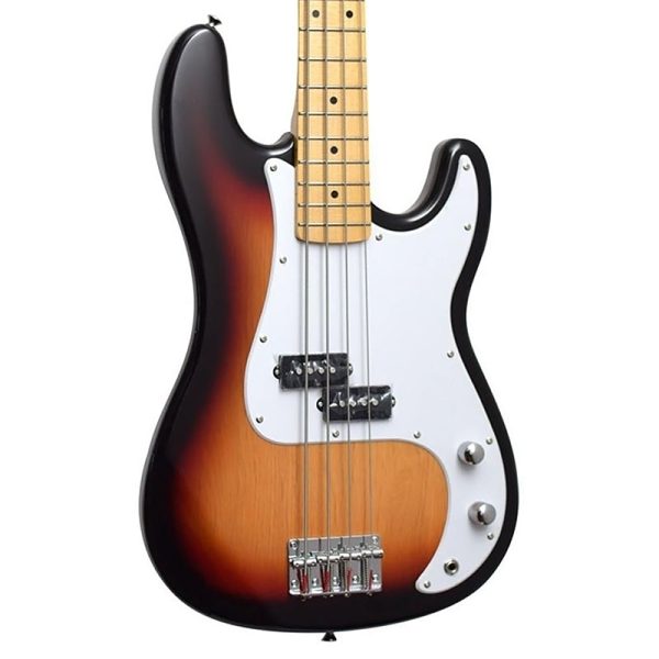 SX SPB57+ PB Style 4-String Bass Guitar Low Precision with 20 Frets, Single Coil, Basswood Body, Canadian Maple Fingerboard (Sunburst) Fashion