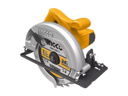 INGCO CS185382 1400W Electric Circular Saw with 4800rpm, 185mm Blade, 1 Set Extra Carbon Brushes, Adjustable Cutting Depth and Bevel Cutting, and Lock-on Switch Cheap