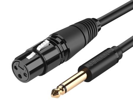 UGREEN 2m   3m   5m XLR Female to 6.35mm Jack Male Audio Cable with Gold Plated Connectors for Microphone, Amplifier, Mixer, Stereo, Speaker, Camcorder, etc. | 20719 20720 20721 Sale