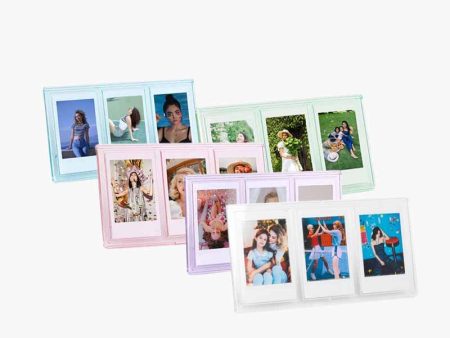 Pikxi 3-Slot Table Top Instax Instant Mini Film Frame (Blue, Green, Pink, Purple, Transparent) | Picture Frames & Holders Cheap