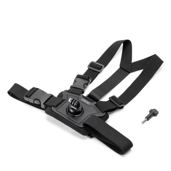 DJI Chest Strap Mount for Osmo Action3, DJI Action 2, Osmo Action with Secure Straps Around Chest & Shoulder, Capture Hands-Free POV Action, Adjustable for Custom Fit & Camera Tilt Angle, 3-Prong Quick Release Mount For Cheap