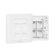 Vention 4-Port Keystone RJ45 Jack Wall Plate Type 86 Network Socket Ethernet Plug (White) | IFCW0 on Sale