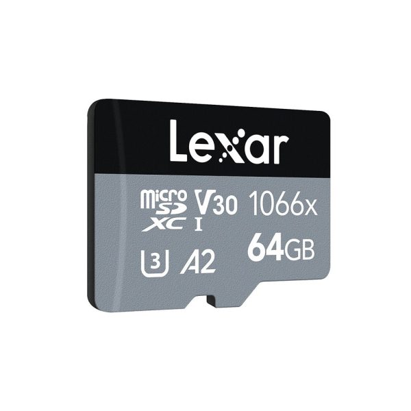 Lexar Professional 256GB 128GB 64GB Silver Series 1066x MicroSDXC UHS-I V30 A2 U3 Class 10 Micro SD Card with 4K UHD Video Recording, Max 160MB s Read with MicroSD Card Adapter for Cameras and Android Devices For Sale