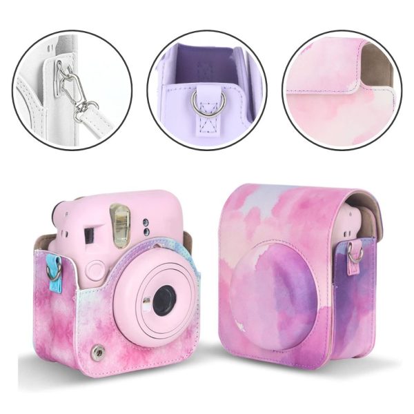 Pikxi BMP12 Fujifilm Instax Mini 12 PU Leather Soft Silicone Protective Camera Case Bag with Shoulder Strap Discount