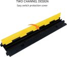 Pxel CR-2C Flip-Open Heavy Duty Cable Hose Rubber Protector Ramp (10 x 40 ) Floor Cord Cover with 2-Channel Track and Anti Slip Surface for Cables and Wires Online now