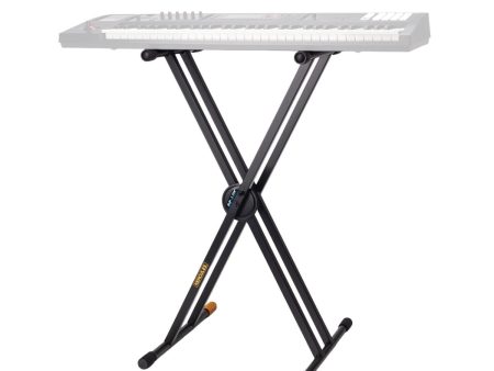 Hercules EZ-LOK System Double X Steel Keyboard Stand with 100kg Weight Capacity, Five Height Adjustments, Rubber Feet & Sleeves | KS120B Online now