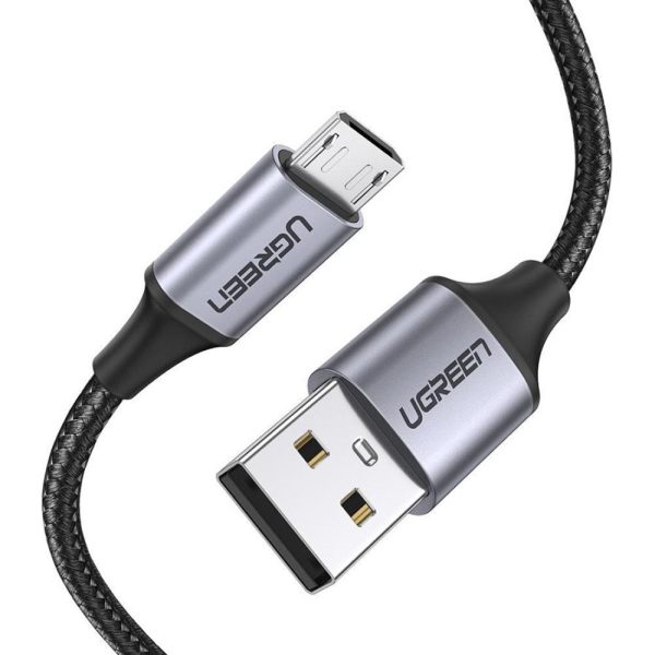 UGREEN 2.4A 3 Meters USB 2.0 Male to Micro USB Male Data Charging Cable 480Mbps for Mobile Phones and Other Compatible Devices - Black on Sale