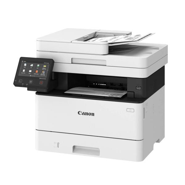 Canon imageCLASS MF445DW 5-in-1 Monochrome Laser Printer with Print, Colored Scan, Send, Copy and Fax, 600DPI Printing Resolution, 900 Max Expandable Paper Storage, 5  Touch Panel, WiFi and Ethernet for Office and Commercial Use on Sale