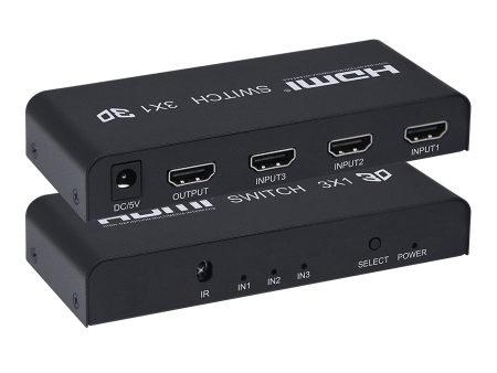 [CLEARANCE] ArgoX HDSW3 HDMI Video Switcher 3x1 with 1080p 60Hz Full HD, Remote Control, Supports 3D, 2.25Gbps Data Rate and TMDS Clock, UXGA WUXGA, and AWG26 HMDI Cable Online