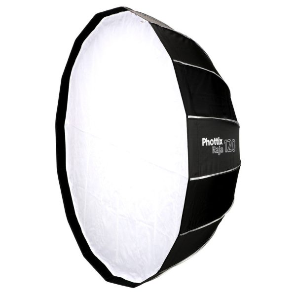 Phottix Raja 120cm Deep Quick-Folding Umbrella Style Round Softbox with Removable Front Face, Interior Baffle and Bowens S-Mount for Photography | PH82729 For Discount