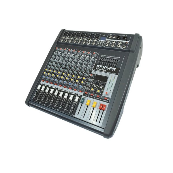 KEVLER XPM-800 10-Channel 550W X2 Powered Mixer with 8 Mic   Line 1 Stereo Input, AUX Output, 9 Band Graphic EQ with USB Playback   Record Function and Dual 24-Bit DSP Effect Supply