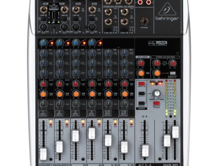 Behringer XENYX Q1204 Premium Low-Noise 12-Input 2 2-Bus High-Headroom Analog Mixer with XENYX Mic Preamps & Compressors, Wireless Options, USB Audio Interface, 3-Band EQ, 2 Multi-functional Stereo AUX Returns Online Hot Sale