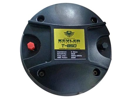 KEVLER T-850 850W Titanium Dome Shape Compression Driver with 75mm Voice Coil, 8 Ohms Impedance and 2  Exit Throat for Speakers Fashion