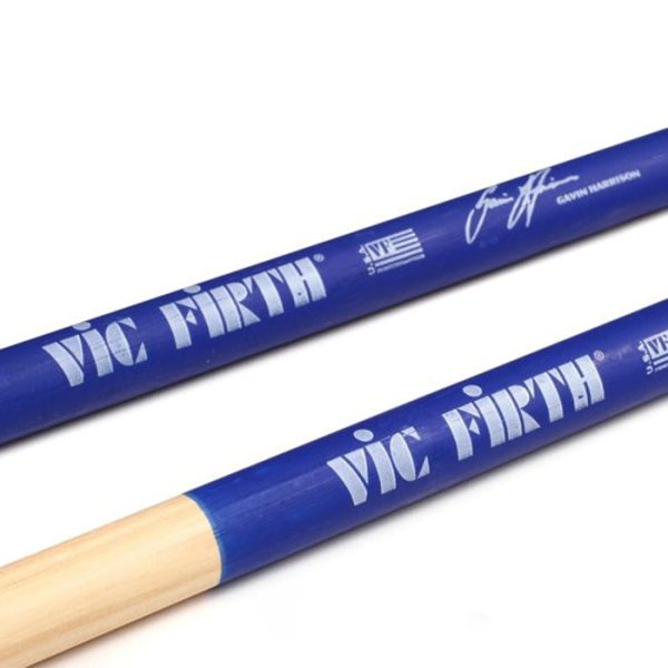 Vic Firth SHAR2 Gavin Harrison Signature Royal Blue Lacquer Hickory Blended Tip Drumsticks with Medium Taper for Drums and Cymbals Supply