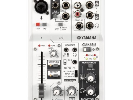 [CLEARANCE] Yamaha AG03 Multipurpose 3-Channel Audio Mixer Interface w  Recording and Playback, 1 Touch DSP Control Effects & XLR 3 Pin, 6.35mm 3.5mm TRS AUX, and RCA Connectors for Audio & Sound Production, Streaming Online Hot Sale