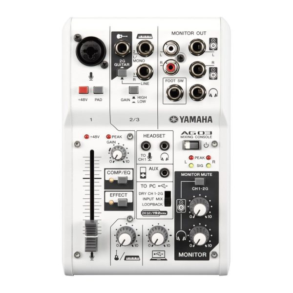 [CLEARANCE] Yamaha AG03 Multipurpose 3-Channel Audio Mixer Interface w  Recording and Playback, 1 Touch DSP Control Effects & XLR 3 Pin, 6.35mm 3.5mm TRS AUX, and RCA Connectors for Audio & Sound Production, Streaming Online Hot Sale