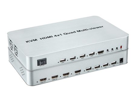 [CLEARANCE] ArgoX HDSW4-V HDMI 4x1 Quad Video Multi-Viewer Seamless Switch with KVM, 1080p 60Hz Full HD, IR Control, Supports AWG26 Cable, 1 Way Mouse and Keyboard, and USB Support for Windows, Linux, macOS, Android on Sale