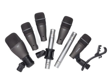 Samson DK70 7pcs   5pcs Drum Mic Set 50~16000 Hz Super Cardioid Dynamic Microphone - Q71 Kick Mic, 4X Q72 Snare Tom , and 2X C02 Pencil Condensers with Swivel-Style Mic Adapters, Tension-Mounted Rim Clips, and Hard-Shell Carry Case Online Hot Sale