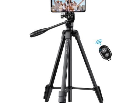 K&F Concept 2-in-1 Aluminum Tripod with Built-in Smartphone Holder, Bluetooth Shutter Remote Controller, 52cm to 152cm Adjustable Height, 360° Pan 175° Tilt for Camcorder, DSLR, Mirrorless Camera, iPhone & Android Phones | KF09-125 Discount