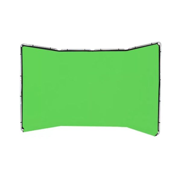 Pxel 2.4 x 4m Panoramic Chroma Key 4-Fold Green Screen Background Muslin Cloth Kit with Foldable Aluminum Butterfly Frame for Photography and Videography | BG-FM2440 Hot on Sale