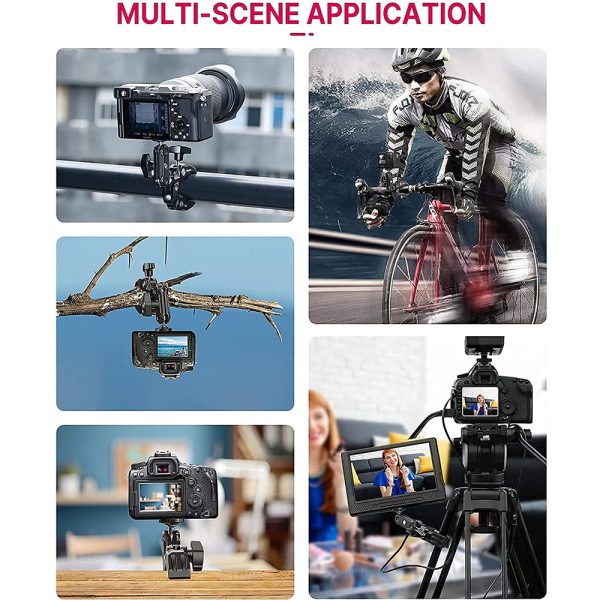 Ulanzi R094 Super Clamp with 360° Dual Mini Ball Head Arm, 0.5 to 2.4  Clamping Capacity, 1 4 -20 & 3 8 -16 Mounting Screws for Phone Clip, GoPro Mount, DSLR, SLR, Mirrorless, Action Camera | 2638 Supply