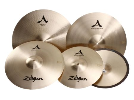 Zildjian A0801R A Rock Pack 4-piece Cymbal Set with 14  Hi-hats, 17  & 19  Crashes, 20  Ride for Drums Cheap