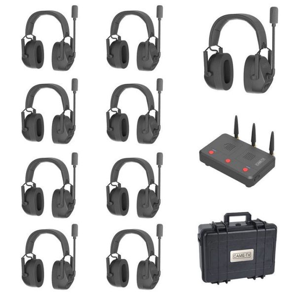 CAME-TV Kuminik8 Full-Duplex Wireless DECT Intercom System Single-Ear Headset EU (1.78 - 1.93 Ghz) with Up to 1500ft 450m 2-Way Working Distance, 10 hours Master Headset & 13 hours Remote Headset Battery Life, IP63 Dust and Water Resistant Fashion